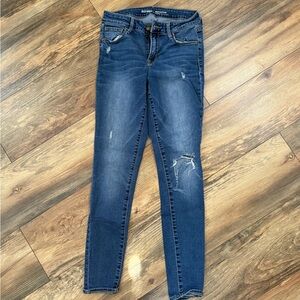 Old Navy Dark Blue Distressed Skinny Jeans